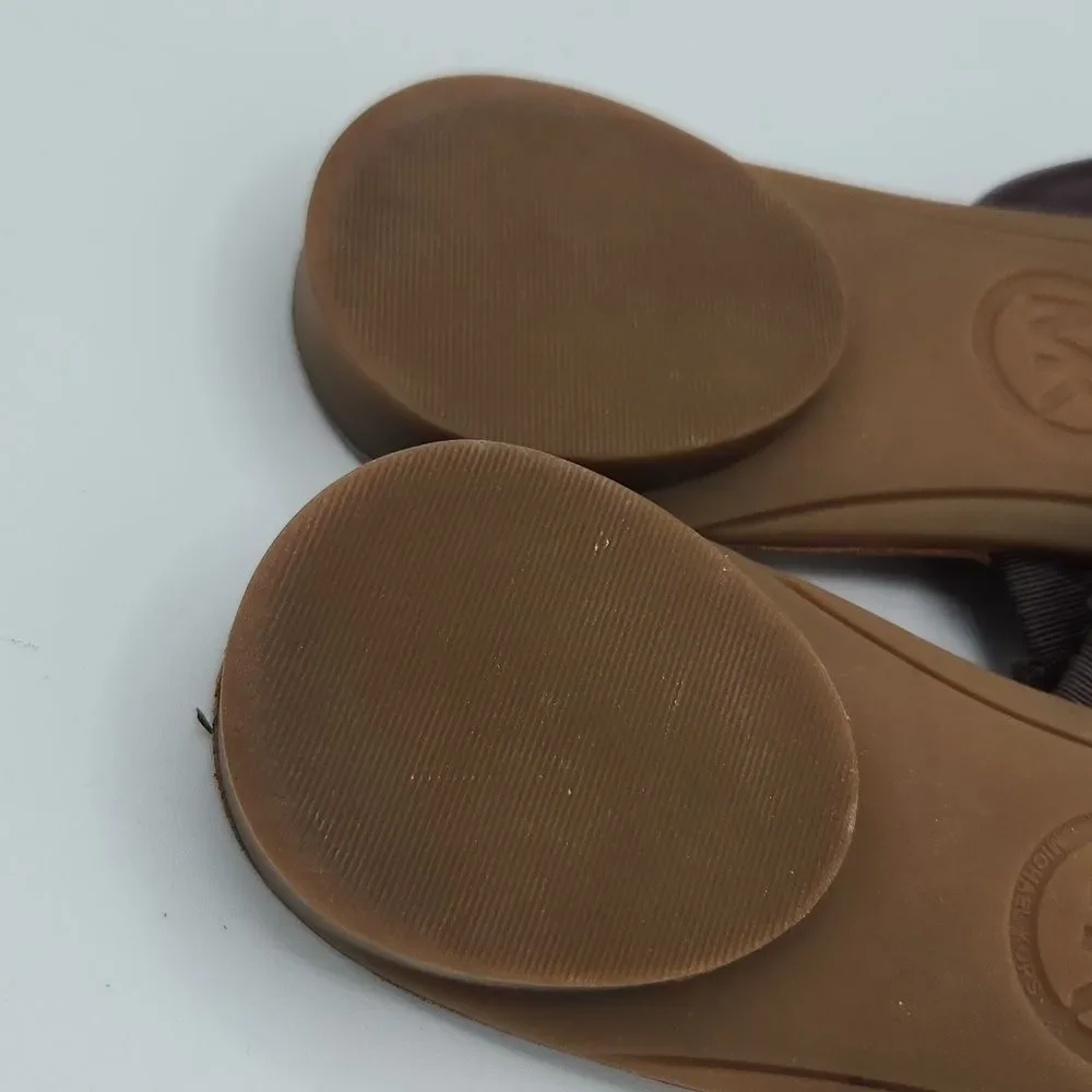 MICHAEL Michael Kors Hamilton Flat Slide Sandals - Walnut Java 9